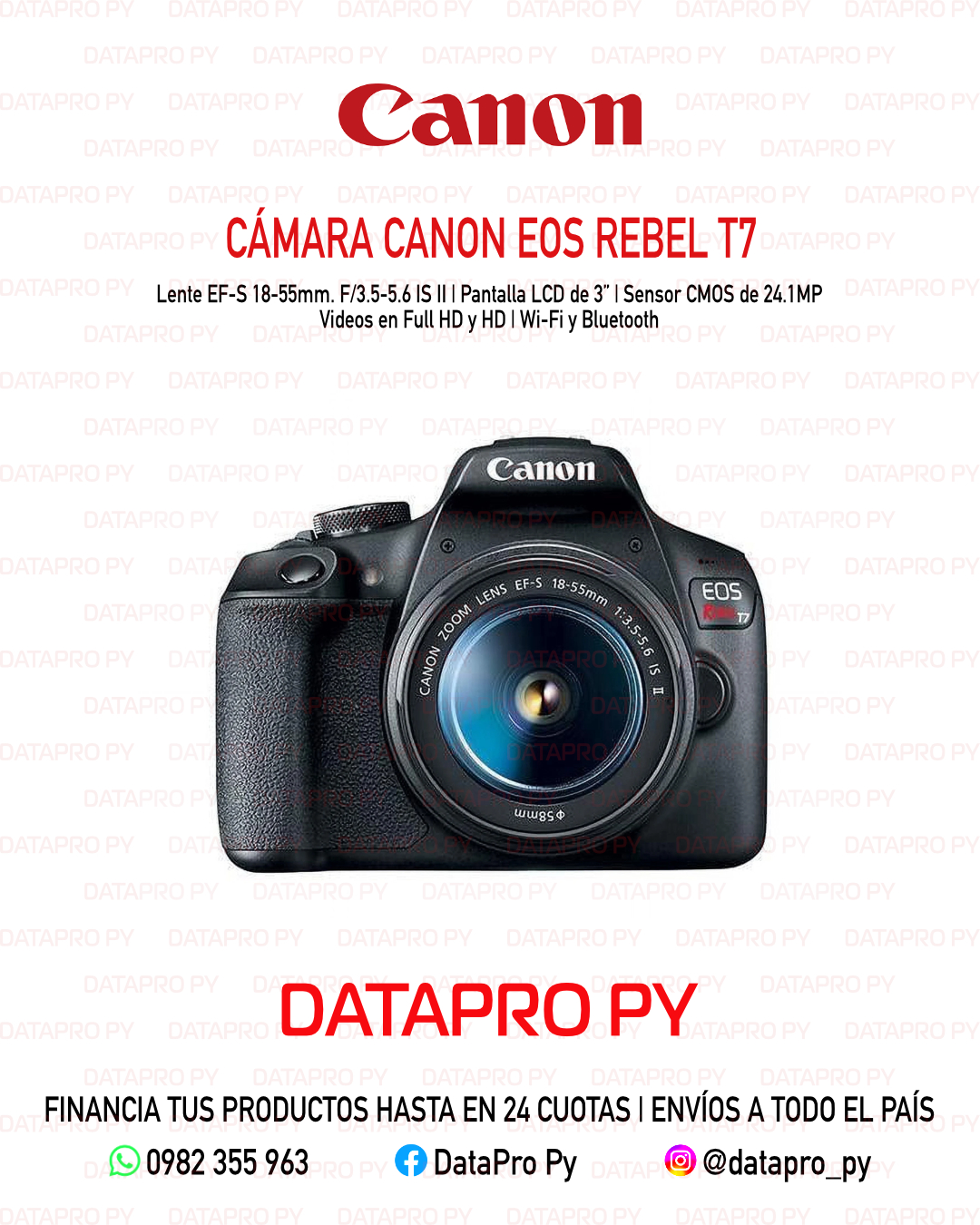 Cámara Canon EOS Rebel T7 Kit 18-55mm Cámara Canon EOS Rebel T7 Kit 18-55mm